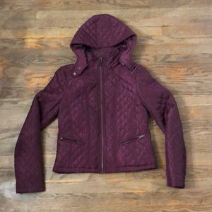 Ambiance Burgundy quilted coat